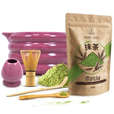 Sæt til brygning af matcha-te: matcha 100g + tilbehør