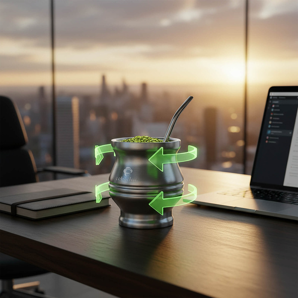 TermoColador – termokop til yerba mate – 190 ml (sølv)