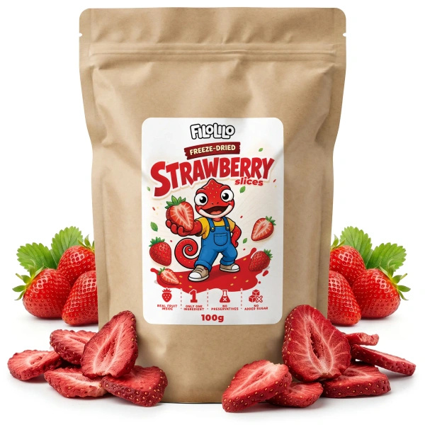 FiloLilo – Frysetørrede jordbær (skiver) 100 g