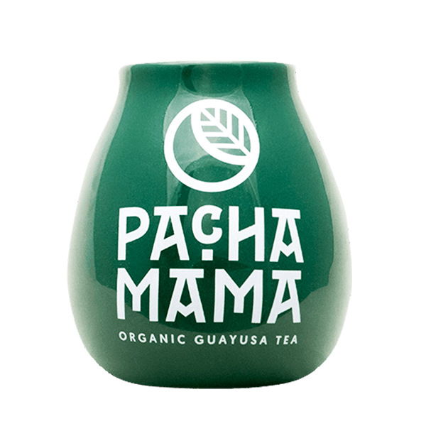 Keramisk mate-kop med Pachamama-logo (grøn) 350 ml