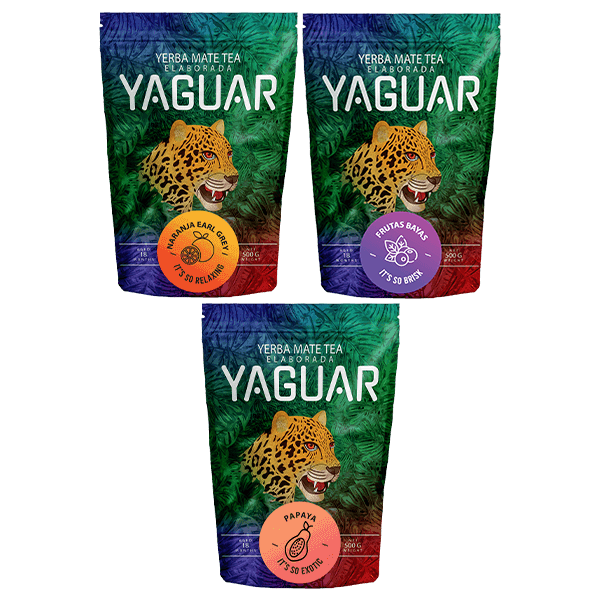 Yerba Mate sæt Yaguar 3x 0,5 kg