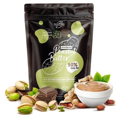 Nustino – Jordnøddesmør i pulverform – Pistachio & Chocolate (uden tilsat sukker) 400 g