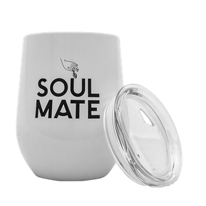 TermoLid – termokop til yerba mate med låg – Soul Mate (hvid) – 350 ml