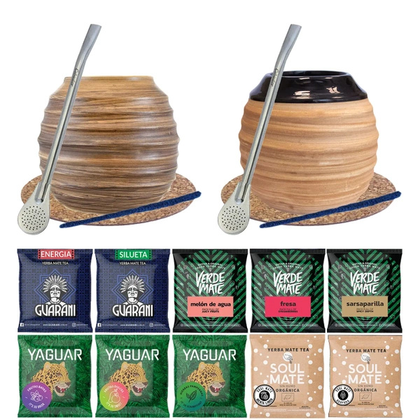 Keramisk kalebasse sort - Verde Mate - 300 ml