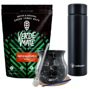 Yerba Verde Mate Ashwagandha 500g termokande sæt 