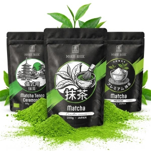 Sæt med 3 japanske økologiske matcha-teer: ceremoniel + premium + kulinarisk