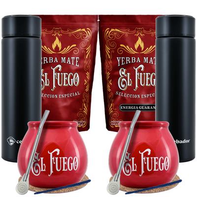 Yerba Mate El Fuego termokande sæt til to 1 kg