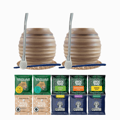 Yerba Mate Sæt 10x50 2x Kalabas + 2x Bombilla