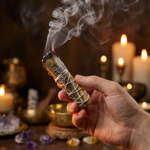 Hvid Salvie med Palo Santo, rosmarin, kanel og lavendel – Røgelse 20-30g (bundt)