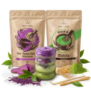 Sæt til farverig Matcha Latte: Matcha + Purple Matcha + tilbehør