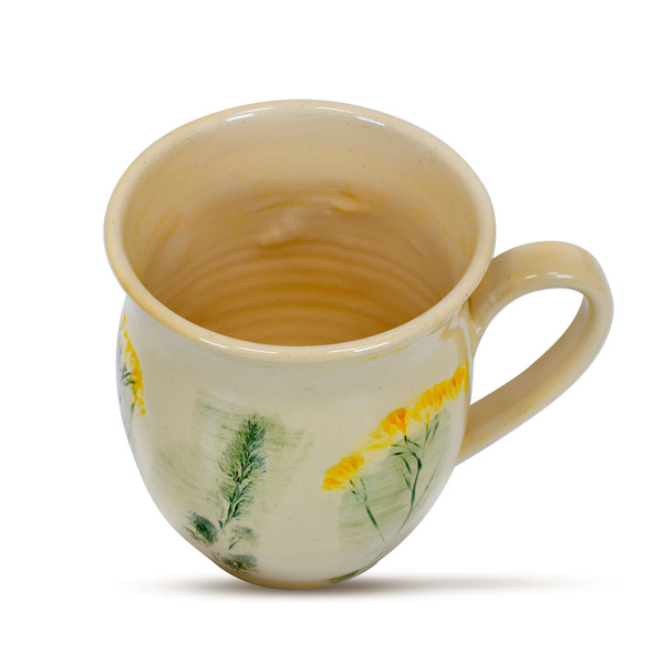 Keramikkrus Flora Yellow 350 ml – Crater-serien