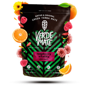 Yerba Mate sæt Verde Mate Raspberry 500g Kalabas + Bombilla