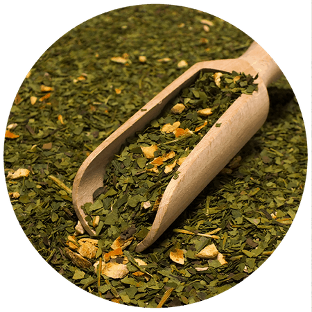 Yerbera – Metaldåse + Verde Mate Green Naranja Trópico 0,5 kg