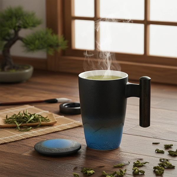 Keramikkop med låg og infuser Mystea 300 ml