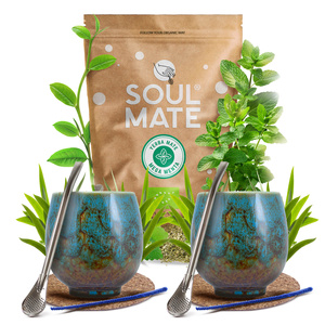 Yerba Mate Sæt Soul Mate 500g 0,5kg 2x Kalabas + 2x Bombilla