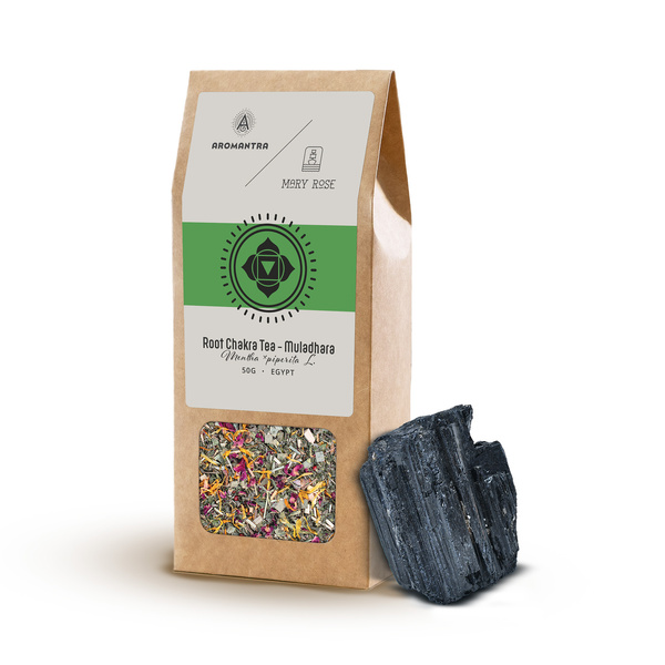 Sæt til rodchakraet (Muladhara): chakra-te + magisk sten