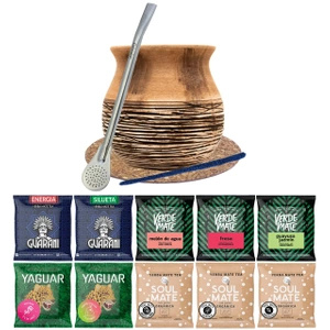 Sæt Mate Cup Gourd Yerba Verde Mate Grøn 10x50