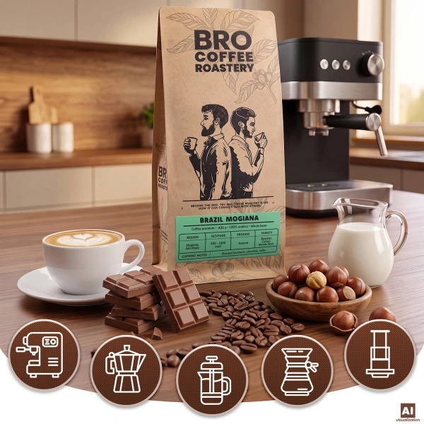 Bro Coffee Roastery – Helbønnekaffe Brazil Mogiana Premium 400 g