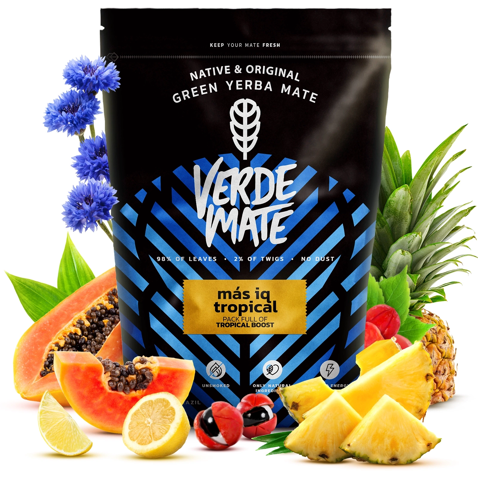 Verde Mate Green Más IQ Tropical - packaging