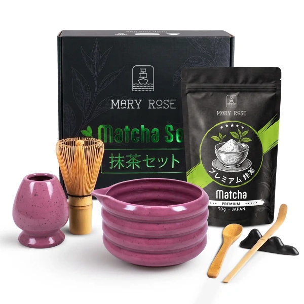 Gavesæt: japansk matcha i premiumkvalitet + matchawan + bambustilbehør