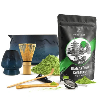 Ceremonielt sæt til brygning af matcha-te: japansk økologisk matcha 30g + tilbehør