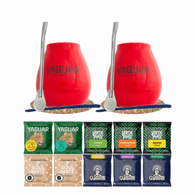 Yerba Mate Sæt 10x50 2x Kalabas + 2x Bombilla