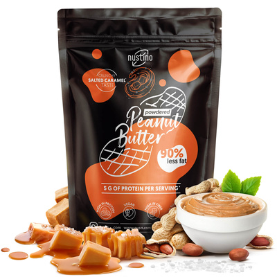 Nustino – Jordnøddesmør i pulverform – Salted Caramel (uden tilsat sukker) 400 g