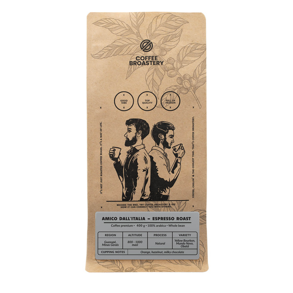 Bro Coffee Roastery - Helbønnekaffe Amico dall'Italia Espresso Roast 400g