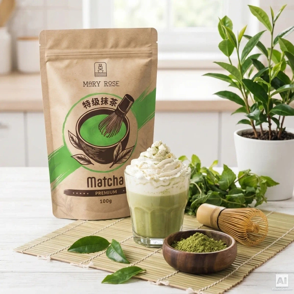 Sæt med 2 kinesiske matcha‑teer: premium + kulinarisk