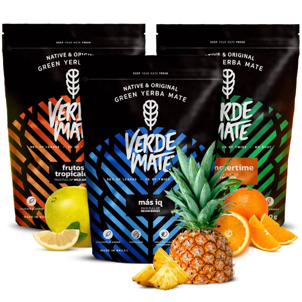 Yerba Mate Verde Grøn Frugt Sæt 3x500 1,5kg