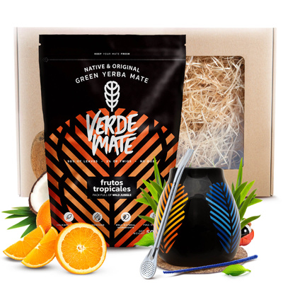 Yerba Mate Gavesæt Verde Mate 400g 0,4kg Kalabas + Bombilla