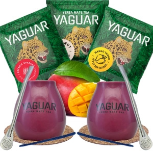 Yerba Mate Calabash Yaguar PREMIUM sæt til to personer