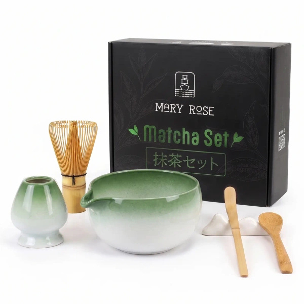 Gavesæt: tilbehør til tilberedning af matcha-te