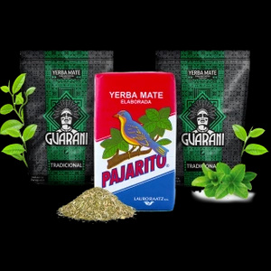 Yerba Mate Elaborada Sæt: 2x Guarani + 1x Pajarito