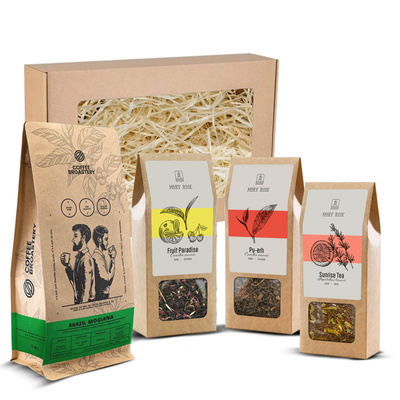 Gavesæt med Bro Coffee Roastery-kaffe og Mary Rose-te