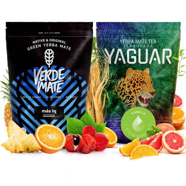 Yerba Mate Sæt: Verde Mate + Yaguar 2x500g 1kg