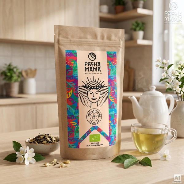 Sæt Guayusa Pachamama Jazmín 100g + Kalabas + Bombilla