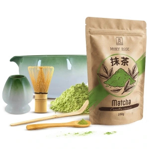 Sæt til brygning af matcha-te: matcha 100g + tilbehør