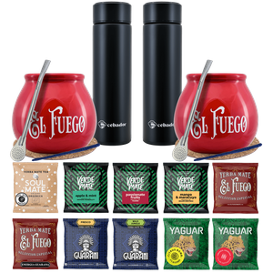 Yerba Mate termokande Bombilla sæt til to 500g
