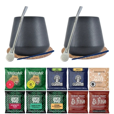 Yerba Mate Sæt 10x50 2x Kalabas + 2x Bombilla