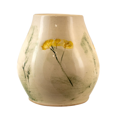 Keramisk kalabas Flora Yellow 300 ml – Crater-serien