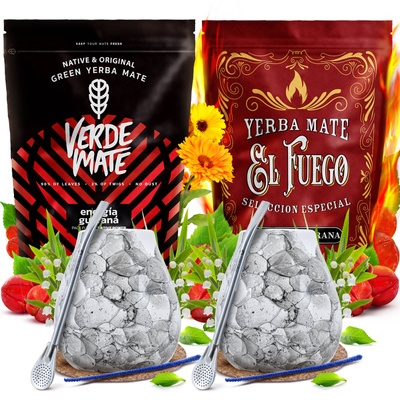Yerba Mate Sæt TIL TO Kalabas Bombilla 1000g