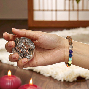 Armbånd "Syv Chakraer" – wenge-træ og Buddha
