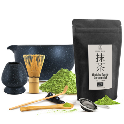 Ceremonielt sæt til brygning af matcha-te: japansk økologisk matcha 30g + tilbehør