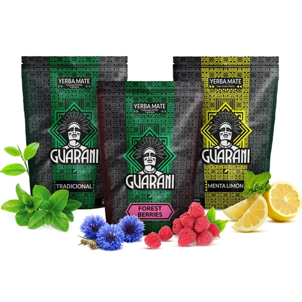 Sæt Yerba Mate Guarani forskellige smagsvarianter 3x500g