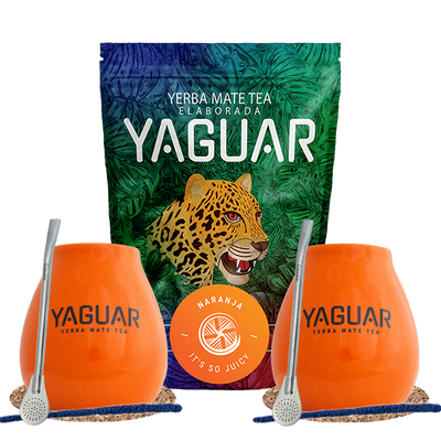 Yerba Mate-sæt Yaguar Naranja 500g