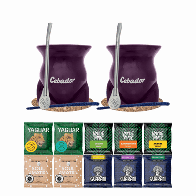 Yerba Mate Sæt 10x50 2x Kalabas + 2x Bombilla