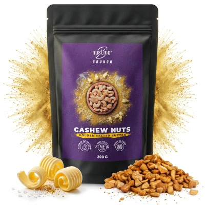 Nustino Crunch – Ristede cashewnødder – Golden Salted Butter 200 g