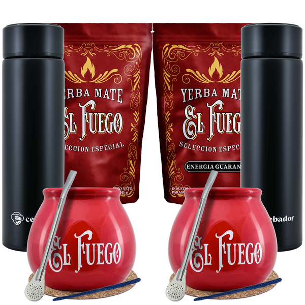 Yerba Mate El Fuego termokande sæt til to 1 kg