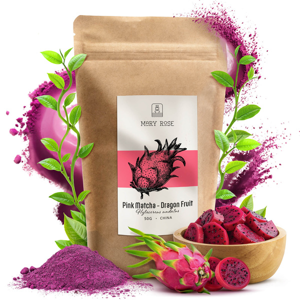 Mary Rose – Pink Matcha – Dragon fruit (pulver) 50 g